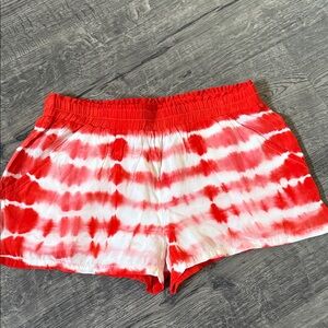 Nordstrom Red and White Tie-Dye Lounge Shorts